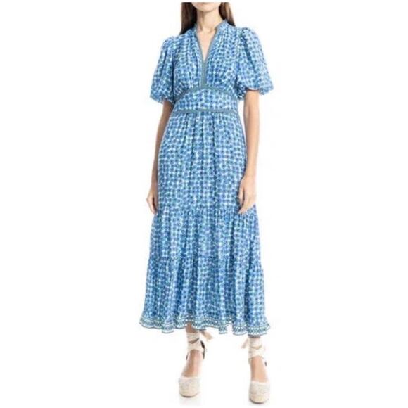 Max Studio Dresses & Skirts - NWT MAX STUDIO London Women’s Blue and White Floral Tiered Midi Dress